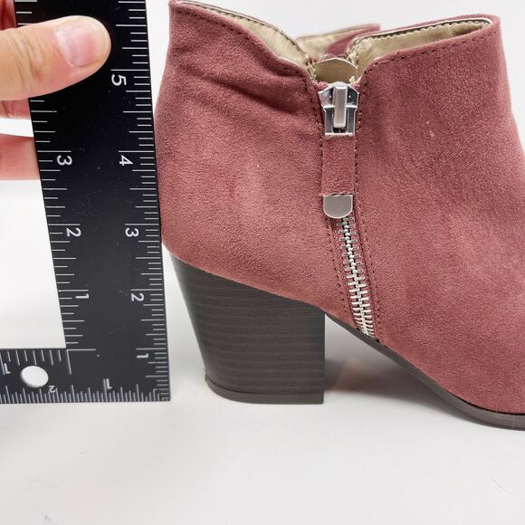 Style & Co Womens Size 6 Red Masrinaa Double Zip Ankle Booties Faux Suede - Picture 7 of 10